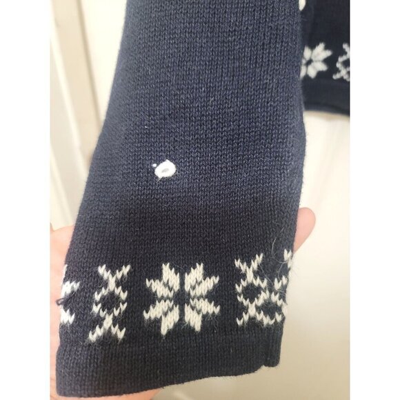 Vintage Christopher & Banks Hand Embroidery Holiday Snowman Sweater Snowflake Pa - Picture 4 of 13